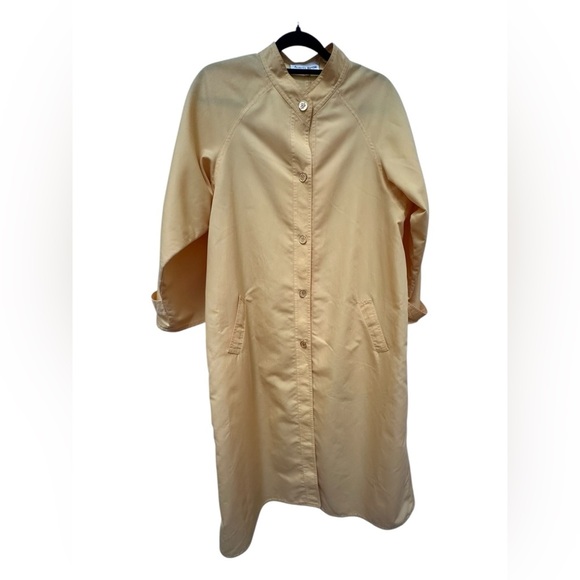 ✨ Vintage Designer Albert Nipon Long Yellow Duster/Trench - Picture 8 of 14